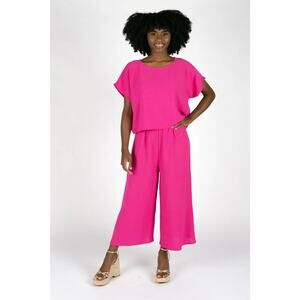 NWT Meet Me In Santorini Magenta Spritz Set Pink XL Top Wide Leg Bottom Fuschia